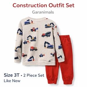 DONATED: Garanimals Construction Truck Outfit Set 3T Sweatshirt & Red Joggers